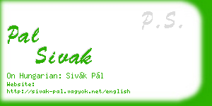 pal sivak business card